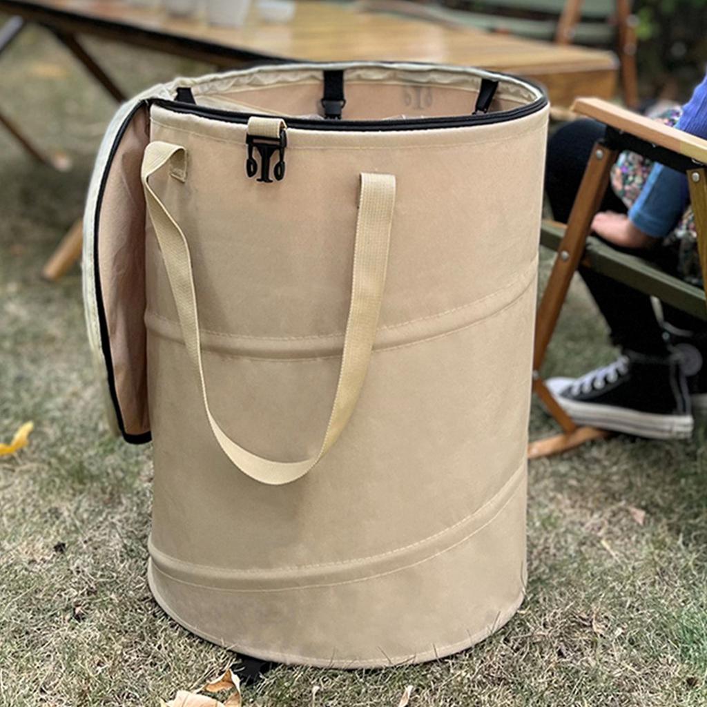 Outdoor Garbage Container Storage Bin Foldable Large Capacity 24 Gallons Camping Trash Can Oxford Fabric Versatile for Picnic