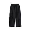 Men's  Overalls Elastic Waist Trousers Men's Straight Loose  Versatile Multi-Pocket Wide-Leg Black Casual Pants