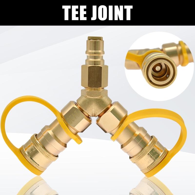3/8 Zoll Erdgas Y-Verteiler Niederdruck Propangas Schnellkupplung/Schnellverschluss Separator Adapter Einfach zu installieren