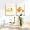 Abstract Fashion Bike Lemon Orange Fruit Print Canvas Paintings Kitchen Decor Nordic Posters Minimalist Wall Art Pictures