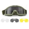 Airsoft Goggles Desert Locust Goggles Anti Fog Safety Glasses Impact Resistant Tactical Eyewear with 3 Interchangeable Lenses for Outdoor Cycling