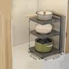 Carbon Steel Kitchen Storage Rack Multi-layer Lower Sink Cabinet Layered Pot Rack Kitchen Household Floor Lower Cabinet Storage