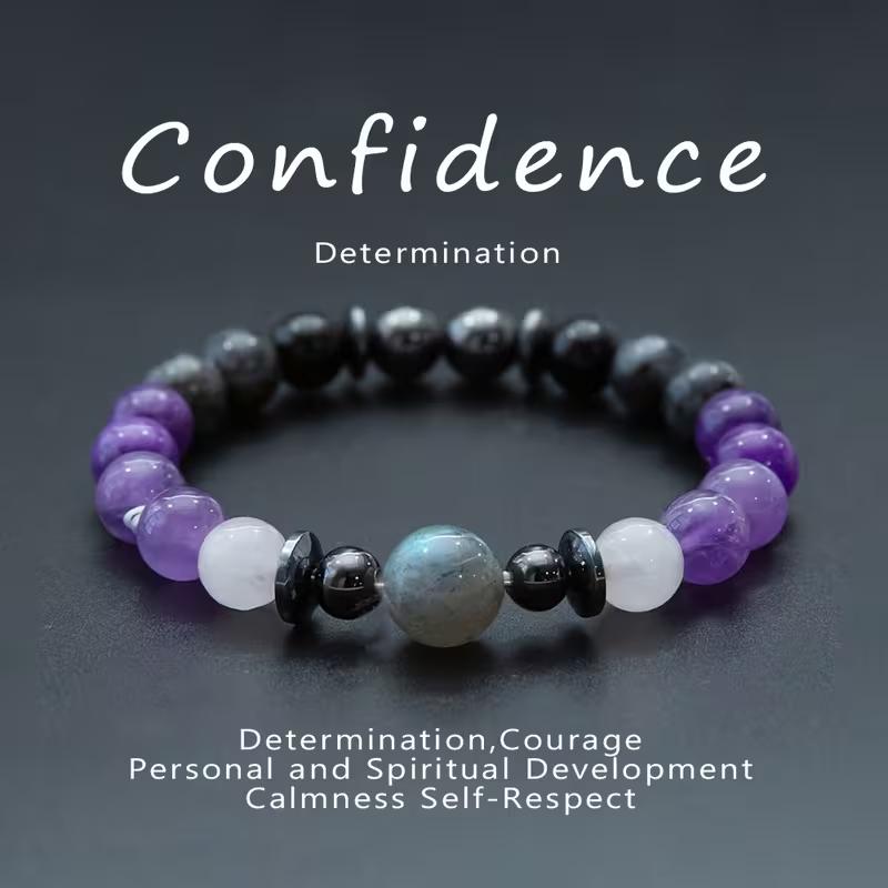 

precious gemstone adjustable elastic thread for comfortable wearing natural stone beads 8mm round beautiful and exquisite design High Quality фіолетовий