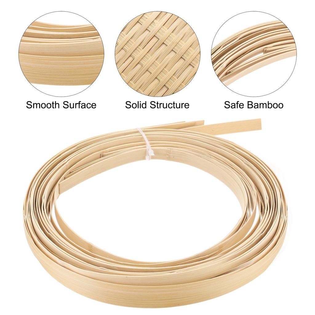 10 Ft Bamboo Rattan Weaving Cane Bundle of 2/3/7 Bamboo Strips Weave Basket Weaving Supplies for Crafting DIY Making, Wooden