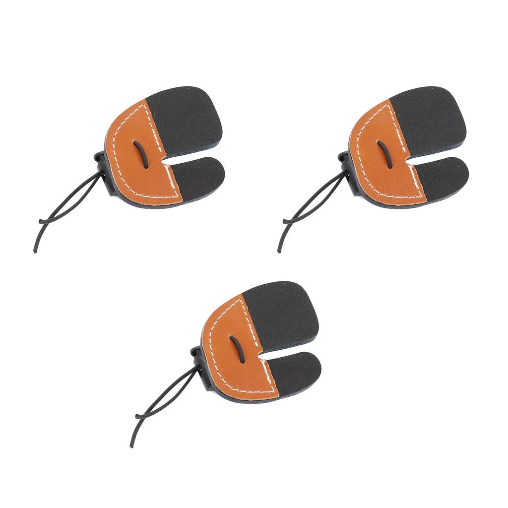 3pcs Archery Finger Tabs Thickened Double Layer PU Leather Archery Finger Guard Fingers Protector