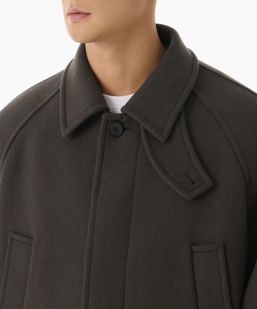 Musinsa Standard Wool Blend Oversized Muff Balmacaan Coat [Khaki Brown]