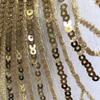 Gold & Silver Sequin Mesh Embroidered Fabric Patches: Set of 5 Floral Decorations for Dancewear & DIY Skirt Accessories