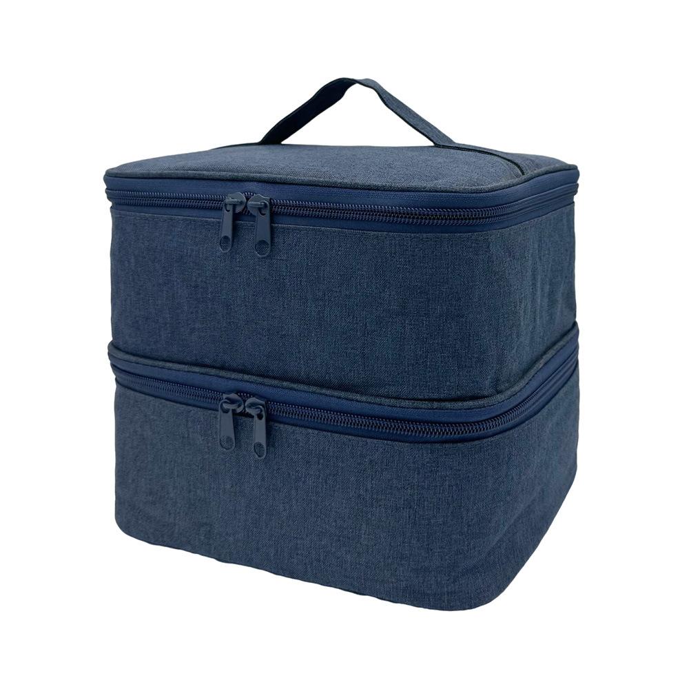 Handheld Double Layer Cosmetic Organizer Storage Bag Portable Manicure Tool Case for Women Nail Art Essential Oil Cosmetic Bag