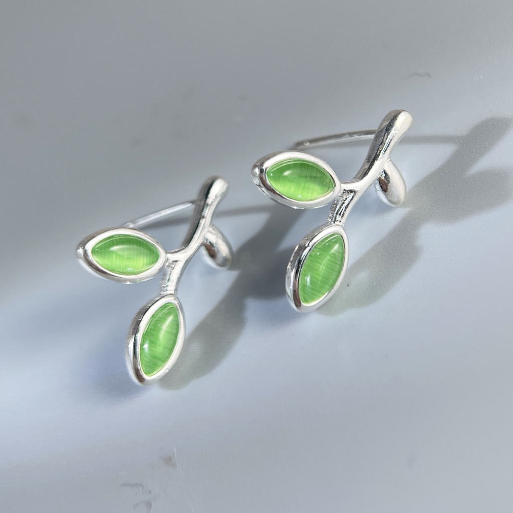Xiaomi 925 Sterling Silver Vintage Earrings For Women Trendy Simple Leaf Earrings Earring Jewelry Prevent Allergy Party Accessories