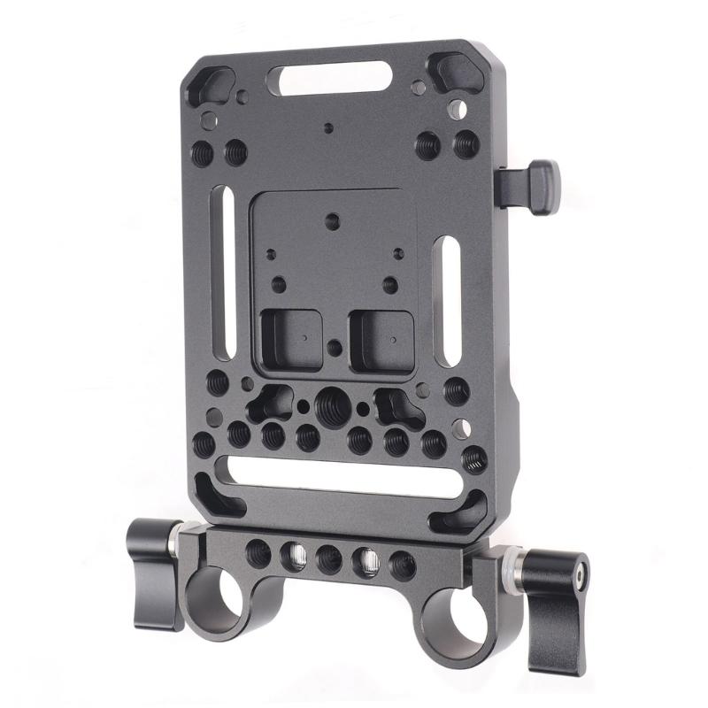 Quick Install Battery Clamp with V Type Design for 15mm Rails Easy Tool Less Mounting for Camera Accessory