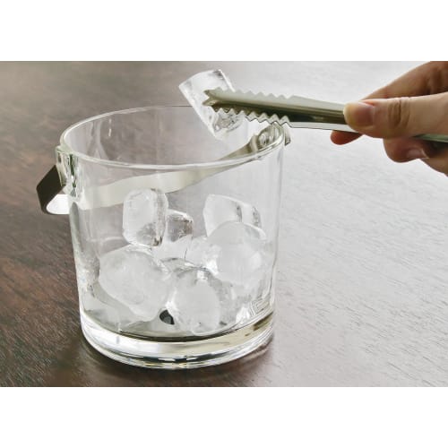 Aderia (ADERIA) Straight Ice Bucket, Clear, 925ml, with Tongs, Made In Japan, Large Capacity Ice Bucket, Ice Container, Ice Scoop, Glass Ice Bucket, P