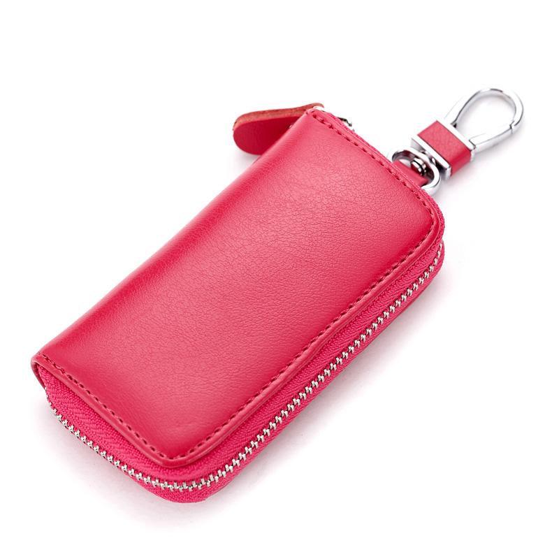 Cow Split Leather Men Women Key Holder House Keychain Bag Organizer Car Key Case Pouch Multifunctional Small Wallet Mini Purse