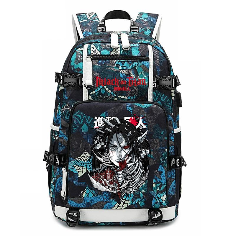 Attack on Titan Print School Backpack Large Capacity Travel Bookbag for Kids Boys Girls