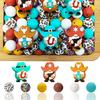 53PCS Western Cowboy Dwarf Silicone Bead Set, Perfect for DIY Handmade Crafts Such As Keychains, Necklaces, Bracelets, Etc