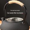 GOWKE 1.2L Cast Iron Teapot with Copper Handle and Lid