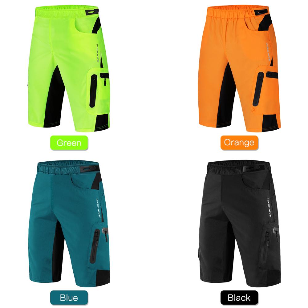 Men 2 In 1 Cycling Shorts Breathable Quick-Drying MTB Mountain Bike Baggy Shorts with 3D Padding