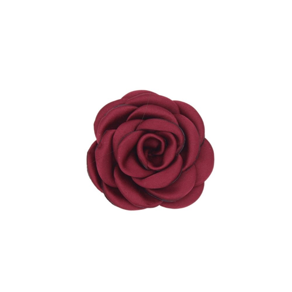 Satin Rose Fabric Artificial Flower Camellia Flower Silk Dress Decoration Headwear Handmade Hair Accessory