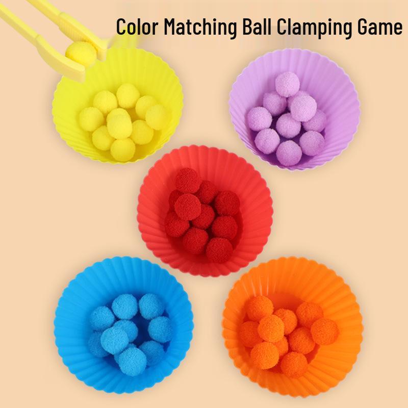 Montessori Color Matching Bead Clamps for Math and Number Recognition Fine Motor Skills Training.