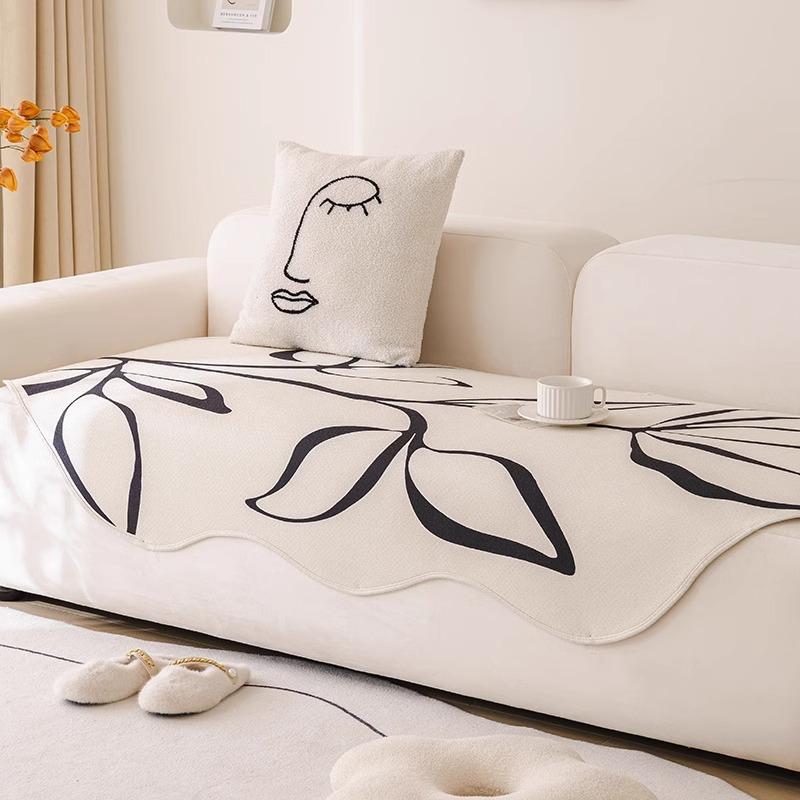 Irregular Shaped Sofa Cushion Non Slip Living Room Straight Sofa Cover Towel Sofa Cover Soft Comfortable 90*90cm