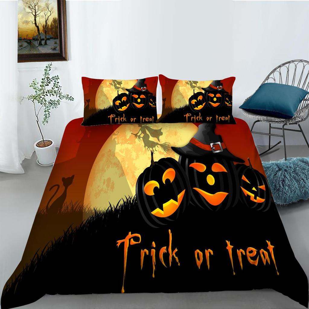 Halloween Theme Duvet Cover Luxury Bedding Cover Suit Snow Quilt Cover Boys Girls Single Size Bedding Cover