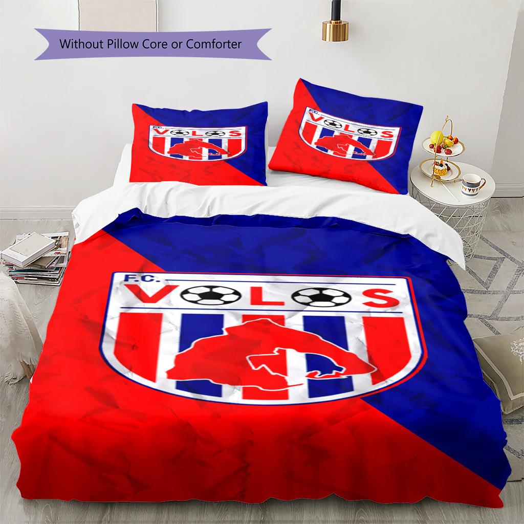 Volos NFC Pattern Bedding Set Quilt Cover Pillowcase Home Decor Gift (1 * duvet cover + 2 * pillowcase, without core)