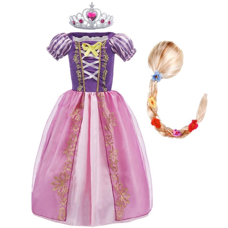 Little Girl Cinderella Dress Rapunzel Belle Halloween Costume Kid Birthday Party Christmas Fancy Evening Dress 2-10 Years