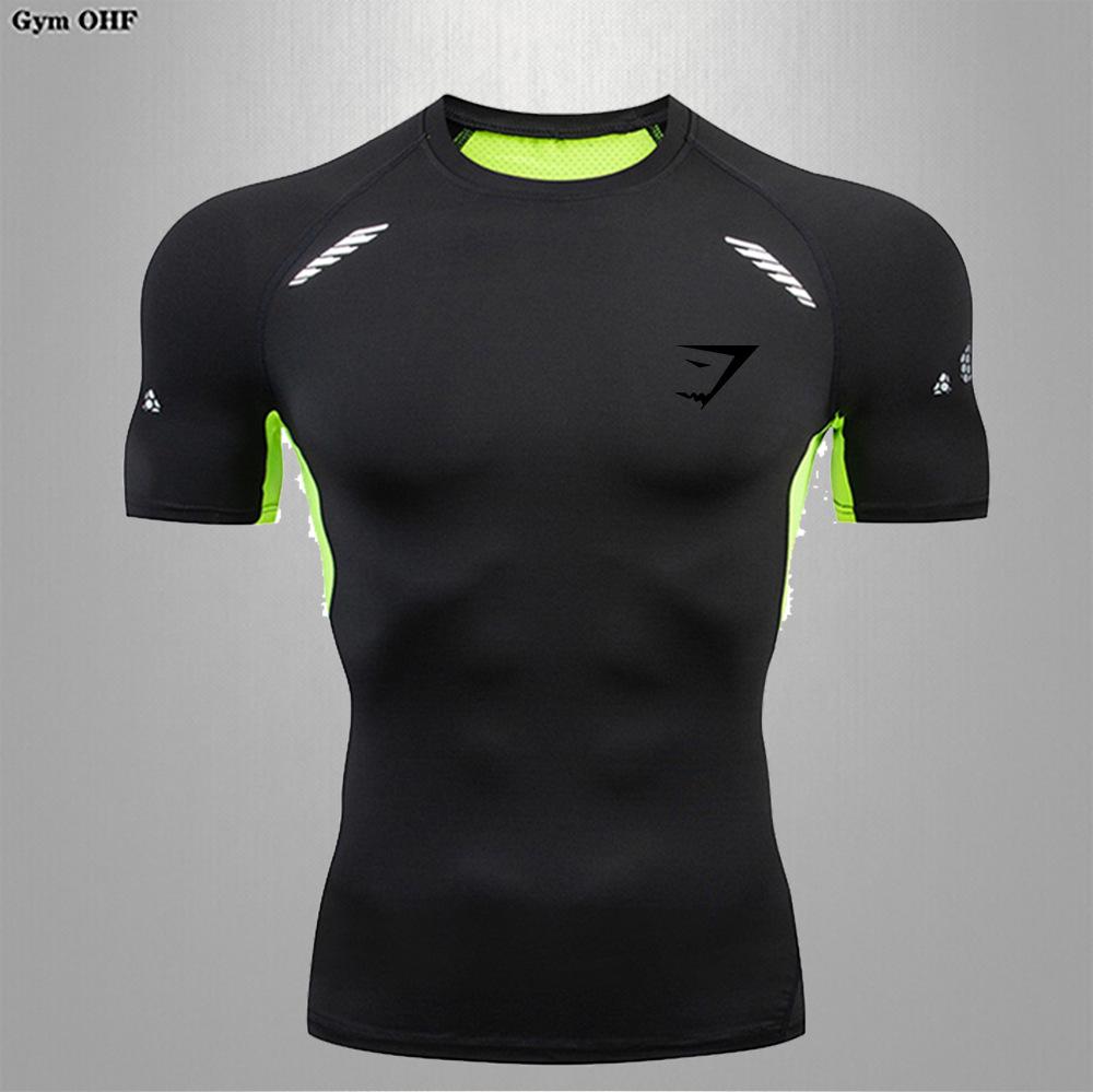 Shark Men s Quick-Dry Compression Tee - Breathable, Tight-Fit Sports & Running Shirt M