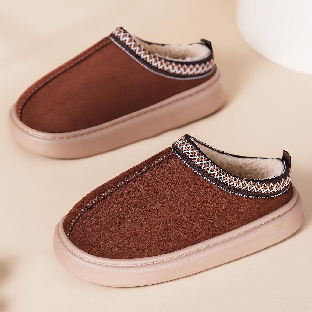 Fashion Size 44-45 Women's Slipper Fashion Fuzzy Fur Anti-slip Soft Sole Outdoor Indoor Warm Comfort Men Leisure Plush Houseshoes Couple