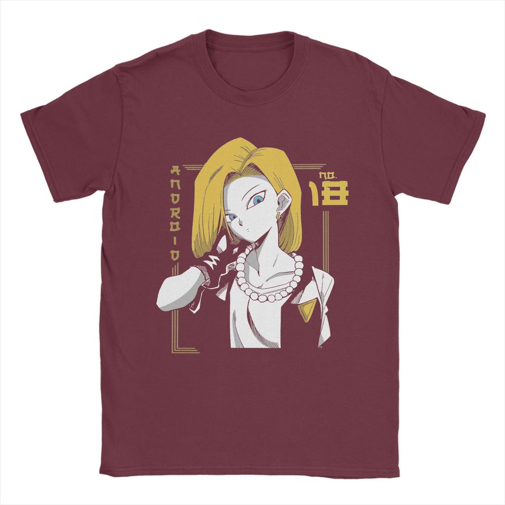 Android 18 Ddragon Ball Z Tshirt Unisex Anime Humor 100 Cotton Tee Shirt Round Collar Short Sleeve T Shirt Printed Clothes