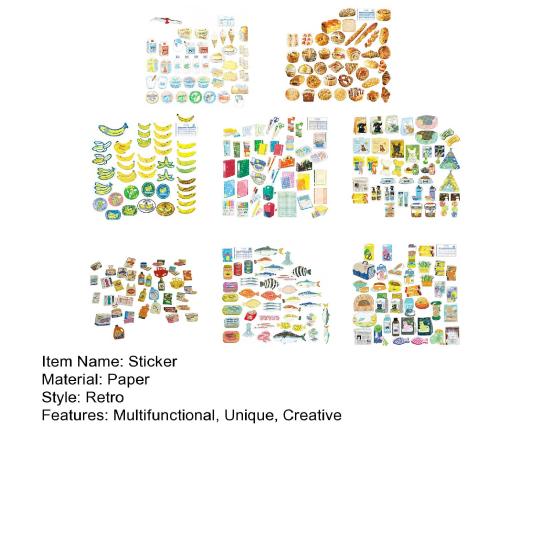 Miniaturní přepravní krabice sada samolepek s čipem samolepky na kelímky od zmrzliny samolepky s holografickou fólií opakovaně použitelné mini kartonové samolepky dárky pro milovníky tvoření