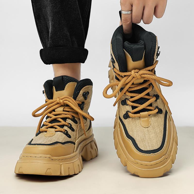 FashionMale Low Top Leather Casual Boots Men's Handmade Motorcycle Ankle Boots for Men Luxury Brand Man Shoes Men Stylish Lace-Up Botas