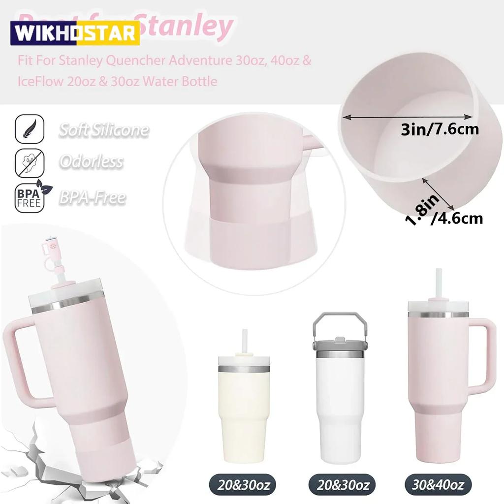 Conjunto de 9 Acessórios mais 6 Peças Rolha de Silicone à Prova de Derramamento 2 Peças Tampa de Cobertura de Canudo para Canudos de 9-10 mm 1 Peça Bota para Copo Stanley