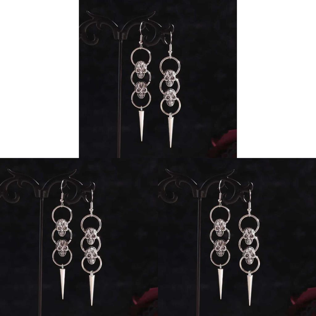 Skull Earring Punk Style Alloy Dangle Jewelry For Women