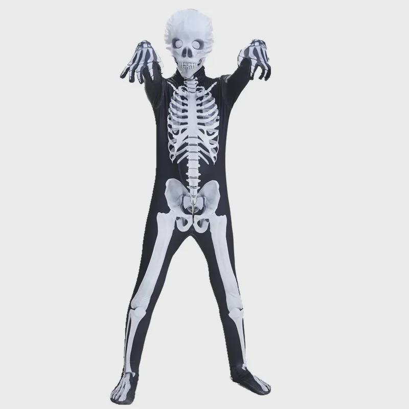 Halloween Skeleton Jumpsuit: Cosplay & Party Costume for Kids and Adults