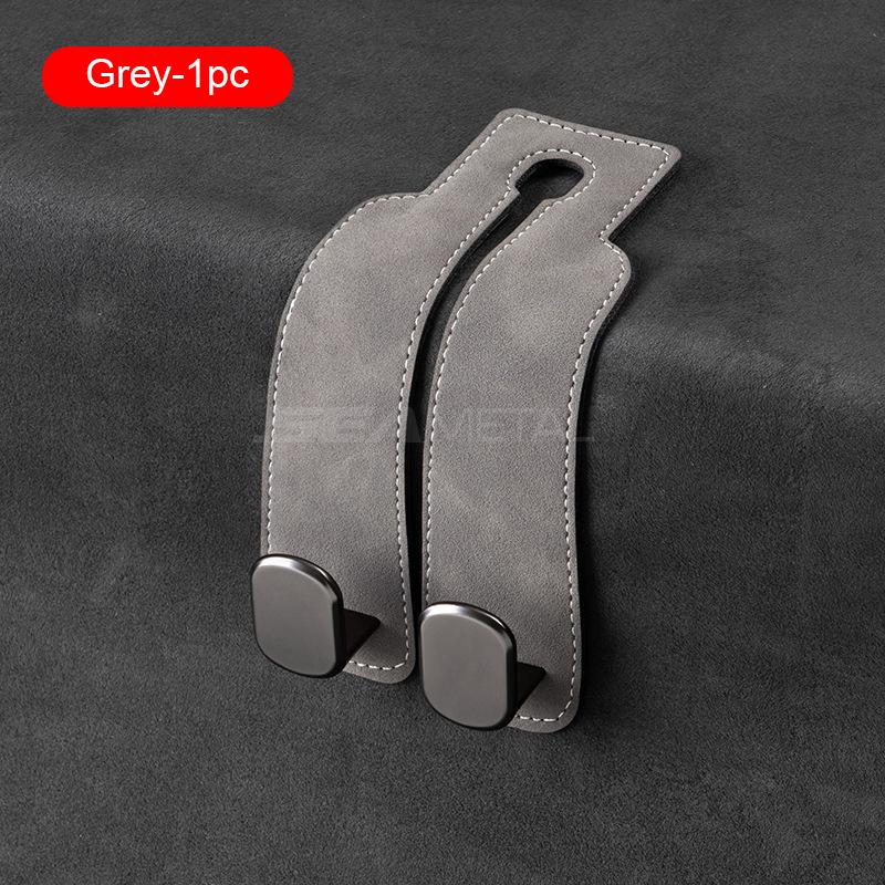 

SEAMETAL качественный автомобильный крючок для подголовника из замши премиум класса для подвешивания на заднее сиденье, двойной крючок 20 кг, большой грузоподъемный крючок из сплава, универсальная вешалка серый