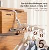 New Hotels Foldable Clothes Drying Rack Five-hole Multi-function Clothes Hook Angle Adjustable Clothes Hanger Travel