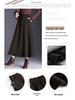 High-Waisted Wool A-Line Midi Skirt with Pockets for Autumn and Winter