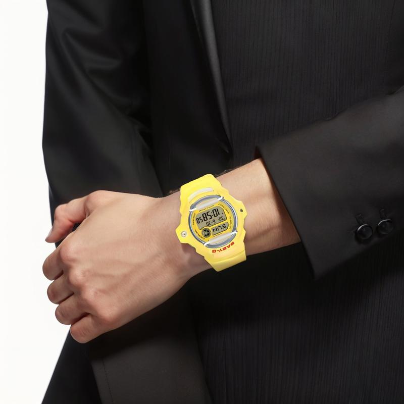 CASIO BABY-G 200 meters waterproof fashion style Quartz resin strap men s watch yellow dial BG-169CH-9 жёлтый
