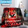 Custom Name Al Ahly Fc Crest Design Flannel Blanket, Use for Birthday/Holiday Gift, Soft Blanket for Sofa/Bed/Camping/Office, Home Decor