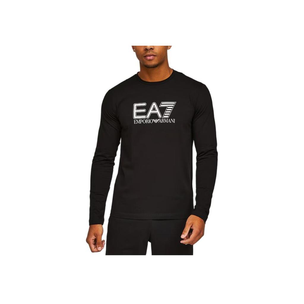 Emporio Armani EA7 FW25 Stretch Plain Knit Cotton Long Sleeve T-Shirt Men Tops 7M000900-AF10373-MC317