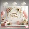 One Fashionable 2D Flat Background Banner, Suitable for Birthday Celebrations. Made of Polyester Fabric,