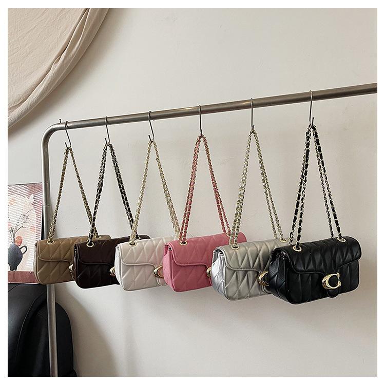Korean-Style Women's Trendy Single Shoulder Bag - Fashionable, Versatile, Diamond Lattice Chain, Small Fragrance Style for Commuting