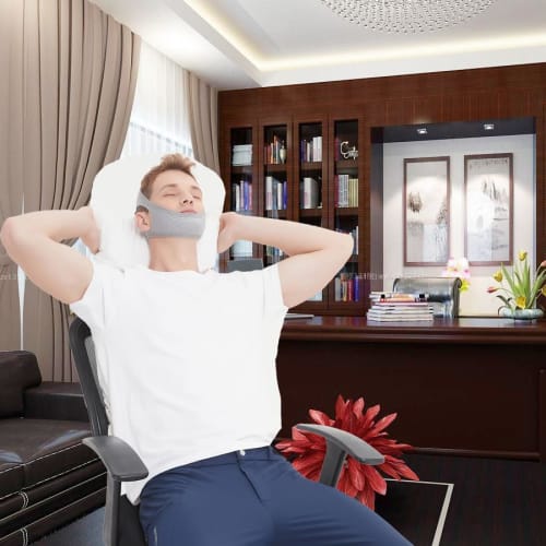 Chin Strap for CPAP Users, 2024 Comfortable Anti-Snoring Chin Strap for Snoring, Anti-Snoring Chin Strap for Men and Women, Keeps Your Mouth Closed Wh