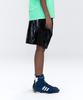 ERER Box-Pleat Faux Leather Shorts Black