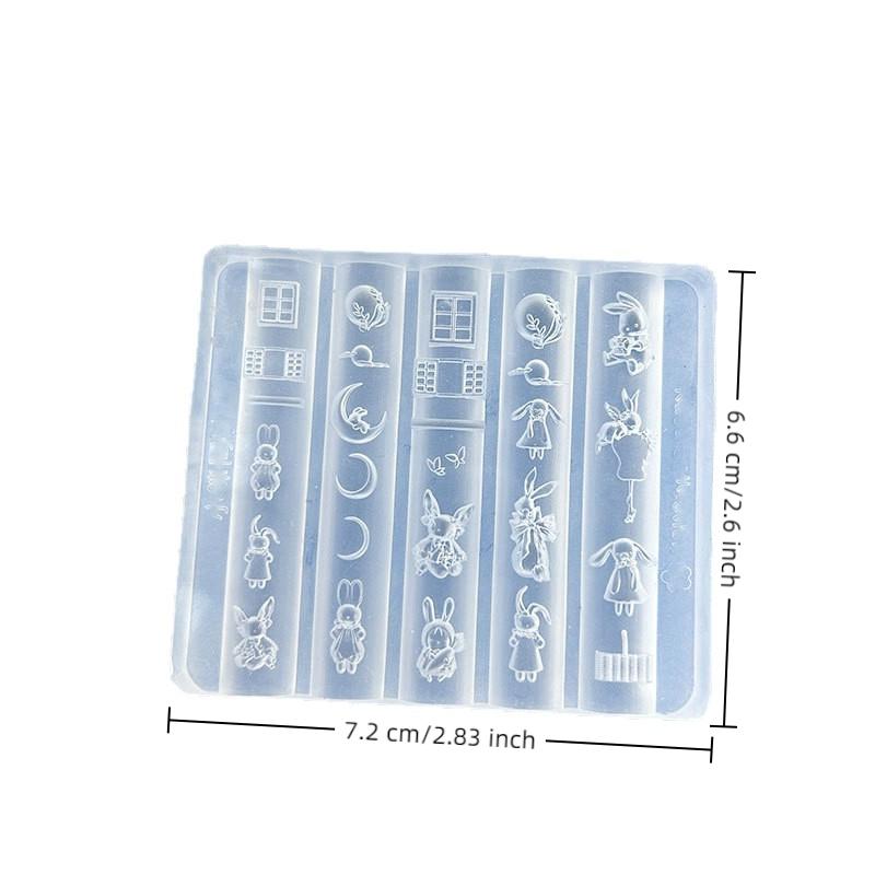 Kreskówkowy Królik Kokarda Silikonowa Forma do Paznokci Forma do Paznokci Stempel Reliefowy Akcesoria do Dekoracji Paznokci Forma do Paznokci DIY Narzędzia do Manicure