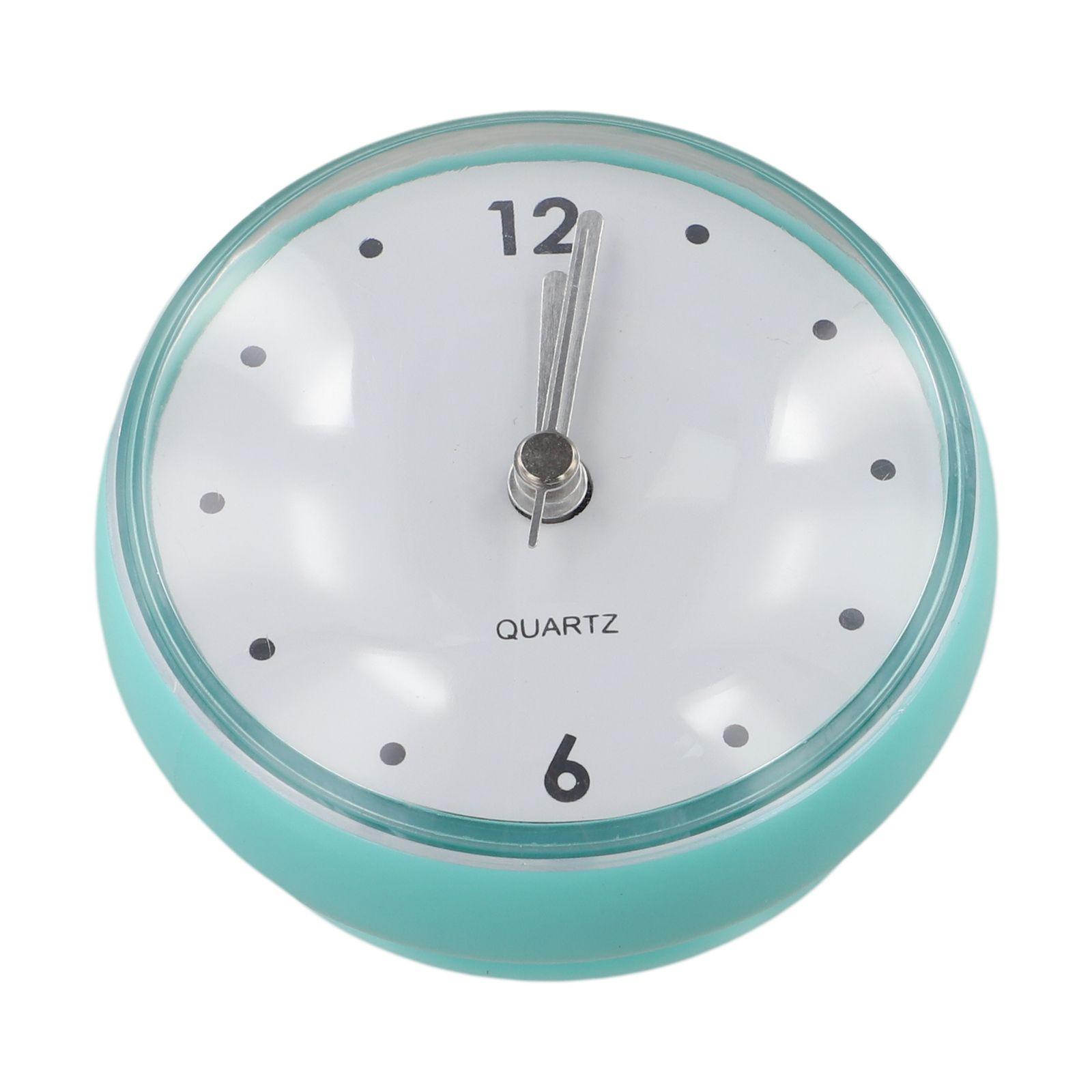 Kitchen Sucker Wall Clock Bathroom For Home Sucker Wall Clock Bathroom Wall Clock Pink Plastics Waterproof Anti-Fog Black зелёный