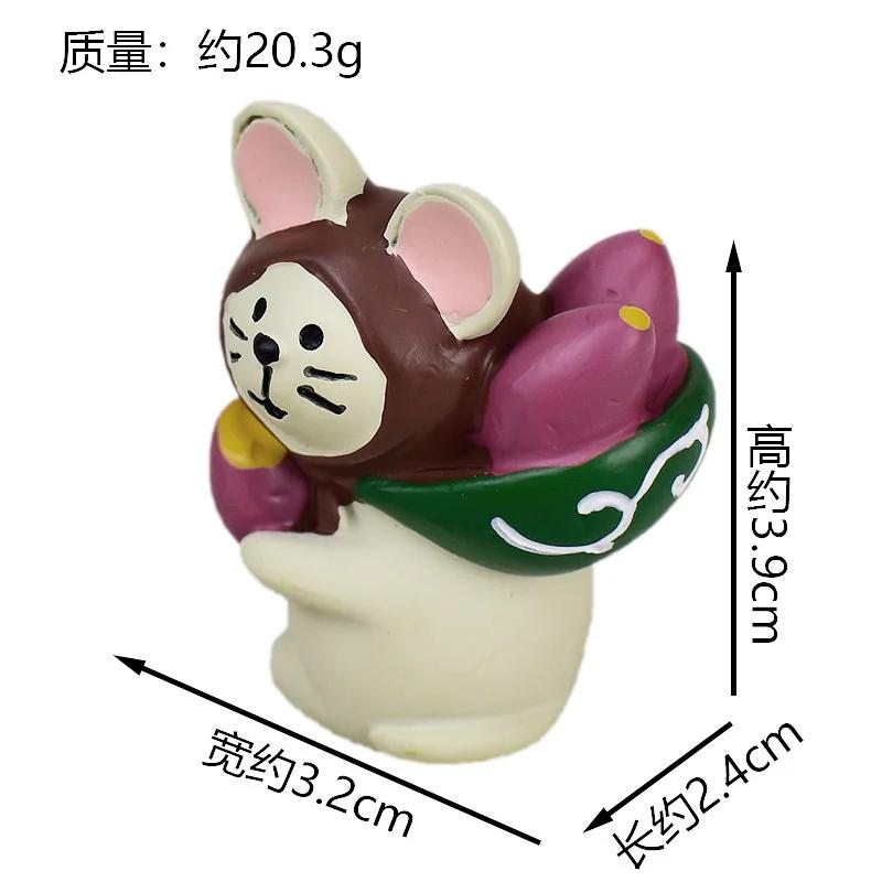 INS ZAKKA Resin Ornaments Autumn Harvest Chestnut Series Persimmon Tree Thief Cat Camera Prop Japanese Mini Home Decoration Gift
