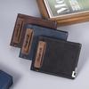 Nubuck Leather Men's Wallet Short Multifunctional Money Clip Fashion Leisure Purse With Iron Edge Card Drawer