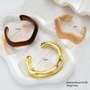 3Pcs Irregular Wavy Cuff Bangle Set For Women Resin Chunky Wave Bracelets Minimalist Stackable Wristband Trendy Jewelry Gift New