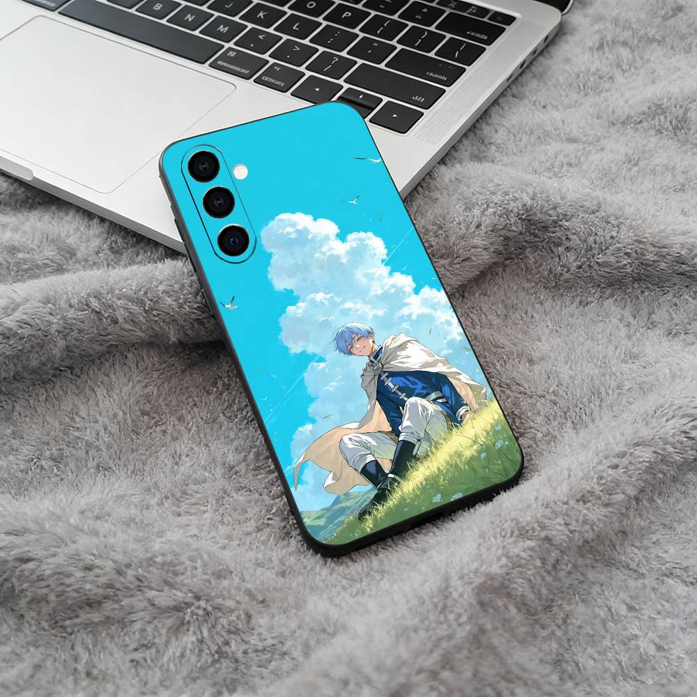B-Beyond Journey F-Frieren And Fern Soft Silicone phone Case for Samsung Galaxy A73/A71/A72/A70/A53/A52/A51 - Black